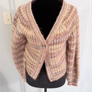 Jessica Simpson Striped Cardigan - Pink and Tan